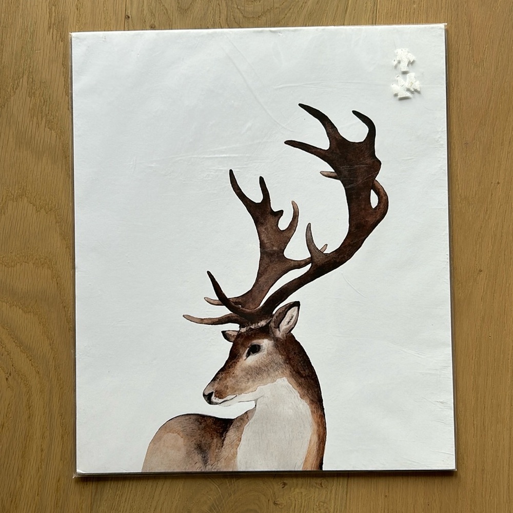 Reindeer Art print Indigo